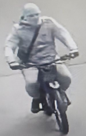 The rider seen on an illegal off-road bike on A442 on Wednesday. Photo: West Mercia Police