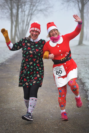 Carol Whitehead and Nicky Brierley, both from Telford, travelled in for the race.