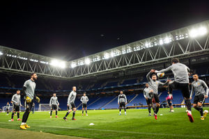 Wolves train on the RCDE Stadium pitch (AMA)