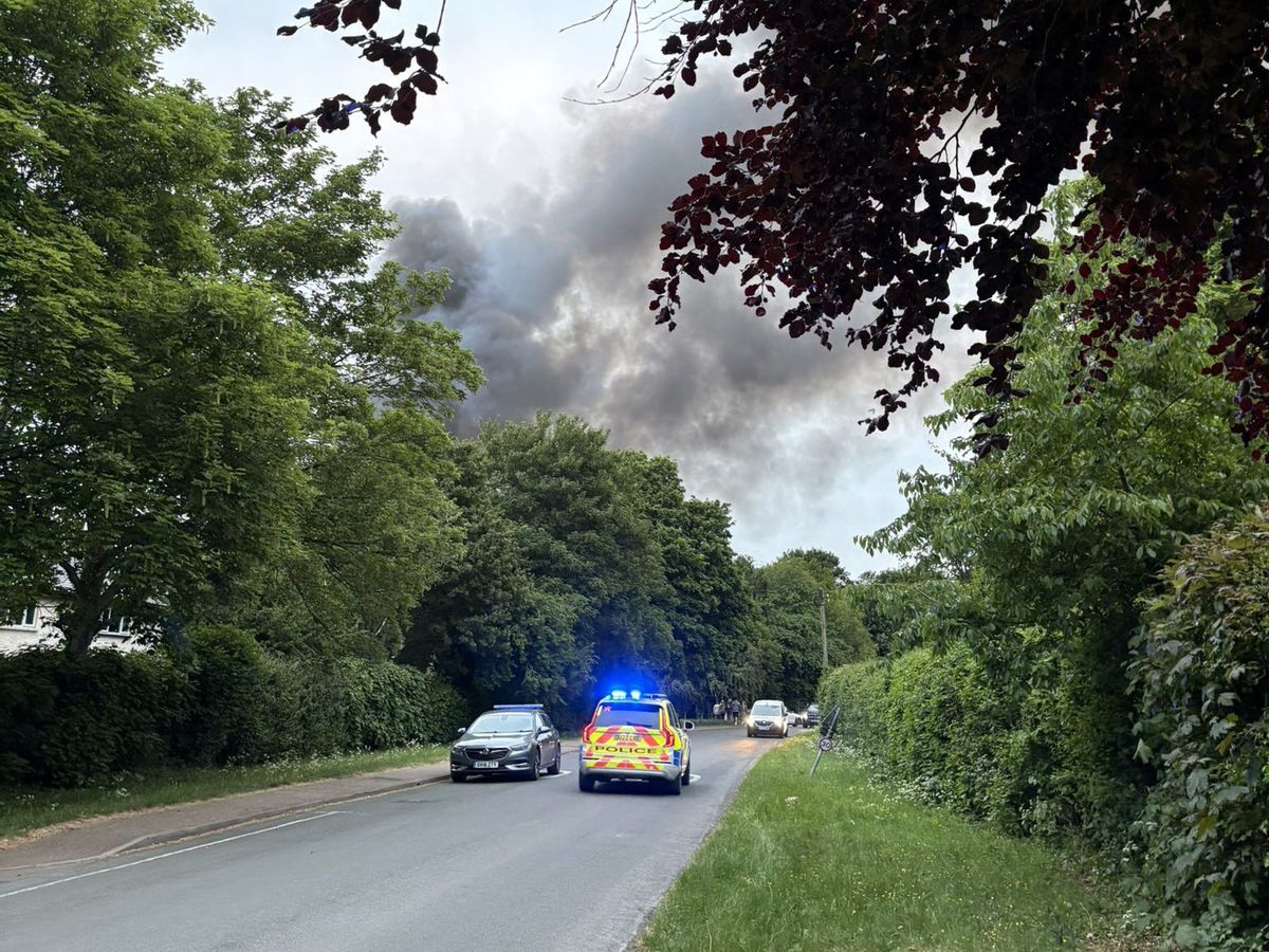 Huge fire and ‘multiple explosions’ heard at former RAF airfield