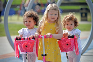 Oryn Stuart, Isabella Gardner and Arla Stuart from Walsall have a nice day out playing at the arboretum
