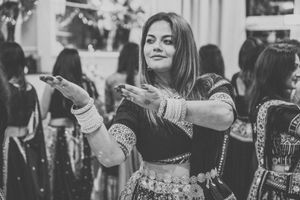 A performer from the Shree Shakti Garba Group, who performed on at the ceremony.