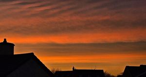 Jen Parry shared this picture of the sunset over rooftops in Oswestry