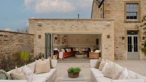 The family room opens out into the courtyard