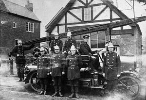 Shifnal fire station and firemen. The former Shifnal fire station was built in 1913 and closed around the late 1970s. This picture is undated, but possibly taken in the 1930s. Picture: St Andrew's Archive Group.