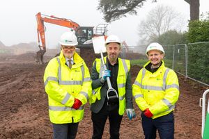 Matthew Mercer (Deeley Group), Marcus Sorrell (Care UK's Lead Development Manager), Edward Hudson (Deeley Group) at the site of the new care home.