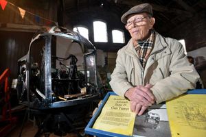 Alf Crook, 91, who used to work helping to make the Type D Gun Terret that is pictured.