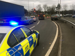 Supporting image for story: Delays after car hits central barrier on A5 near Shrewsbury