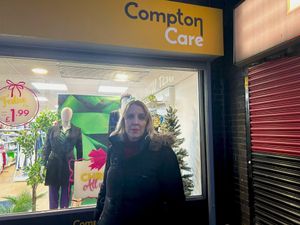 Antonia Bance MP outside of Compton Care in Coseley. 