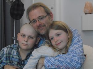 Aflie, Dan and Elizabeth during Alfie's chemotherapy
