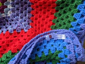 A beautiful crocheted blanket given to the Newport Rotary Lite appeal