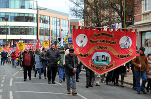 People representing schools, emergency and transport services took to the streets