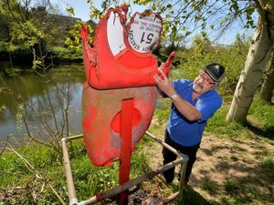 Supporting image for story: 'Moron' vandals set fire to life-saving ring at Shrewsbury riverside 
