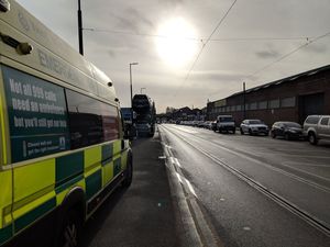 Traffic was blocked down Bilston Road