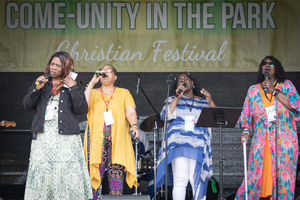 Praise and Worship Team at last year's Come-Unity in the Park event.