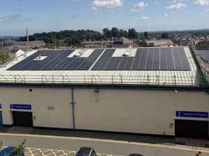 Supporting image for story: Market hall solar panels aid Oswestry council's drive to be carbon neutral