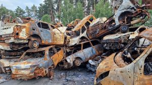 The destruction in Bucha is evident all around