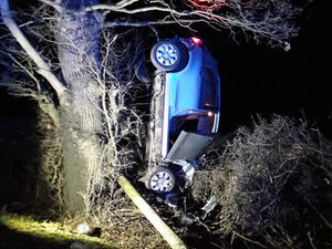 How the car ended up after the crash. Photo: @OPUShropshire