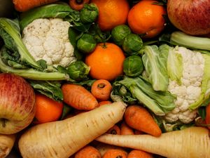 An array of fruit and vegetables