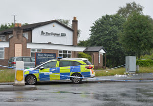 Police at the scene in Ketley