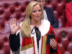 Baroness Michelle Mone being introduced to the House of Lords