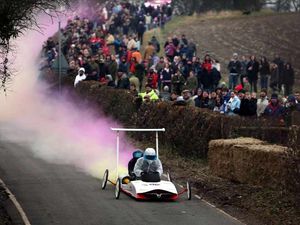 Supporting image for story: Go-karts on slippery slope in village