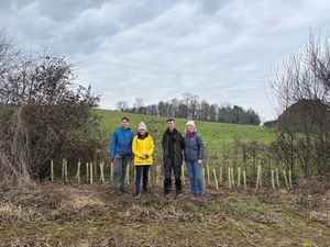 Volunteers from WSP UK Ltd were among those who have been planting trees in the Rea Brook catchment area as part of the SVWMS. Picture: Shropshire Council. 