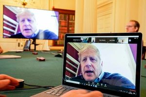 Boris Johnson, pictured on March 28, chaired Downing Street meetings via video conferencing while self-isolating before he was admitted to hospital (Andrew Parsons/Crown Copyright/10 Downing Street/PA)