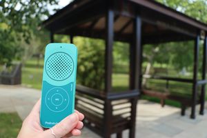 Visitors can collect a ‘podcatcher’ audio device handset from the Welcome Desk