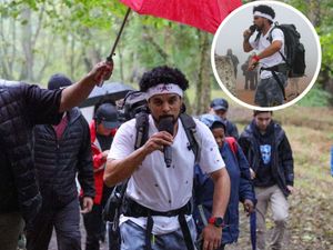 Supporting image for story: Telford rapper raps non-stop up the Wrekin with PA system strapped to his back to raise money for charity