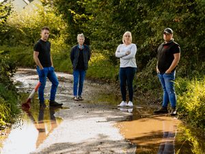 Supporting image for story: 'Horrendous' Shropshire road surface still cracked and flooded one year on