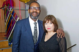 Supporting image for story: Dudley's Lenny Henry cosies up to Dawn French lookalike girlfriend