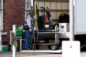 Film equipment in the back of a lorry at the site
