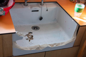 Sinks and other items were smashed during the act of vandalism
