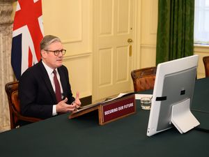 Prime Minister Sir Keir Starmer hosts a video conference call in Downing Street with international leaders to discuss support for Ukraine