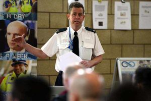 Superintendent James Tozer gives a briefing at Telford Police Station