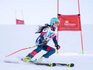 Supporting image for story: Just snow stopping skiing sisters!
