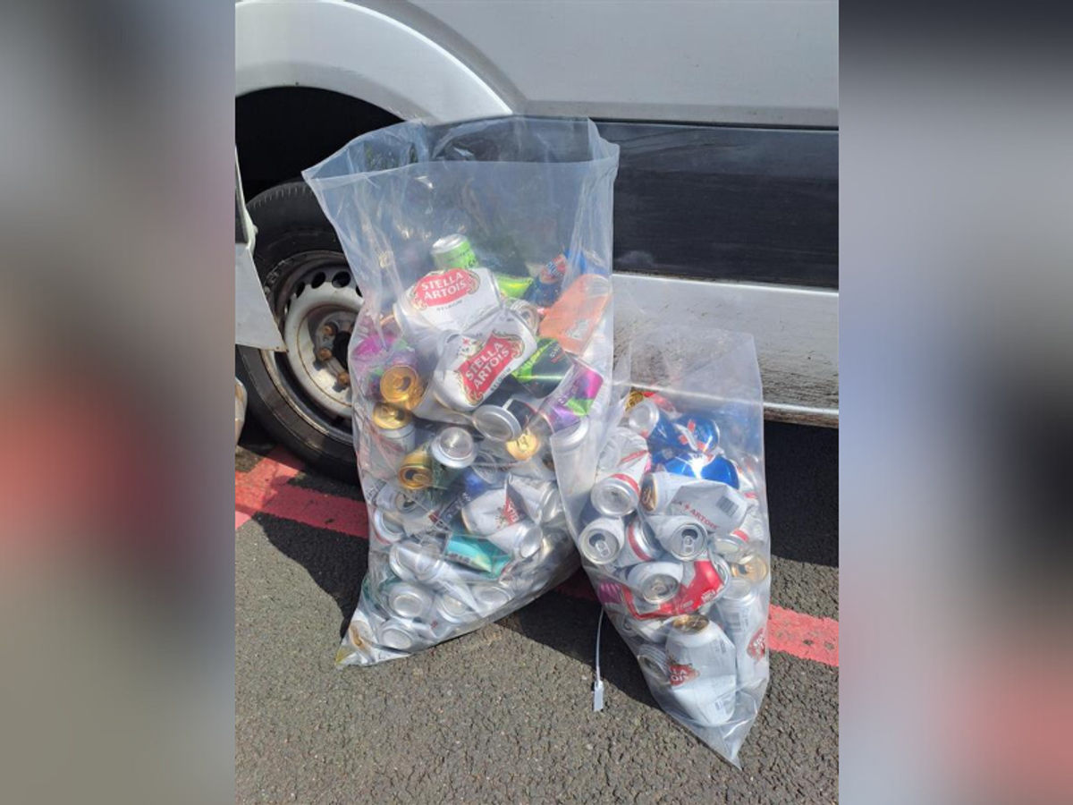 Suspected drink driver caught with almost 150 empty cans of lager and cider inside van