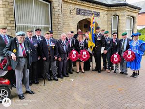 Supporting image for story: The final part of commemorations for the 80th anniversary of VE Day in Llandrindod Wells featured an Act of Remembrance at the war memorial