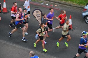 Our lovely flag man was still going at it deep into the race. I wonder if that is aerodynamic?