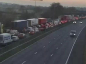 Supporting image for story: Three people taken to hospital after crash on M6 northbound involving 'at least' eight vehicles