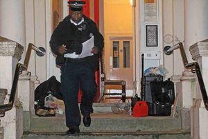 Police at the care home in London where Mr Silverstone was found. Picture: Nigel Howard/London Evening Standard