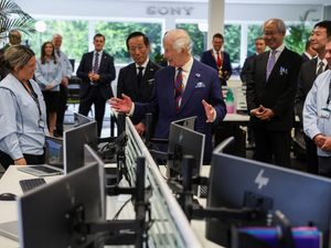 Supporting image for story: King visits ‘my factory’ to mark 50 years of Sony in Wales