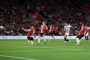 Alex Mowatt has a goal bound effort deflected off the line (Photo by Adam Fradgley/West Bromwich Albion FC via Getty Images).