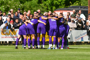 A united front: AFC Telford huddle together before the game (Picture: Kieren Griffin Photography)