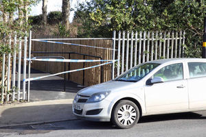 This footpath was cordoned off by police on Portland Road
