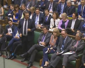 Mike Wood raised the flag issue in PMQs, flanked by Eddie Hughes and Wendy Morton