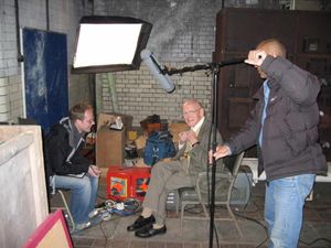 Bernard Blakemore is filmed for a BBC TV series