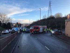 Supporting image for story: Two-car crash near Merry Hill