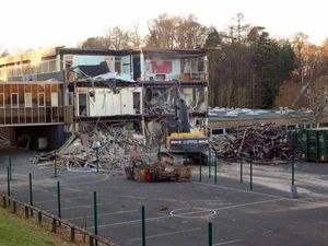 Supporting image for story: Bulldozers move in on school